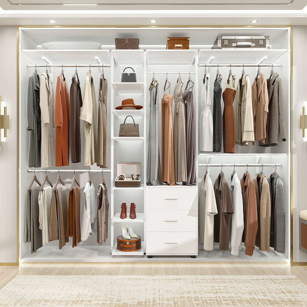 Wall Mounted Closet Organizer with Drawers and Shelves